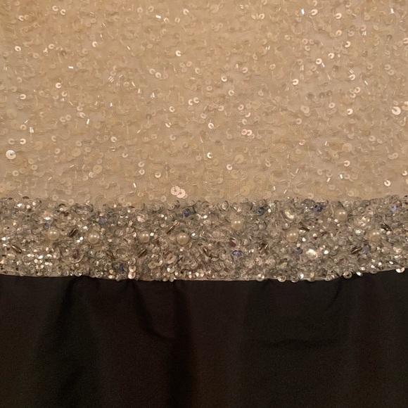 Stunning black tie gown dress size 18W, sexy partial sheer top sweetheart neck - Picture 8 of 8